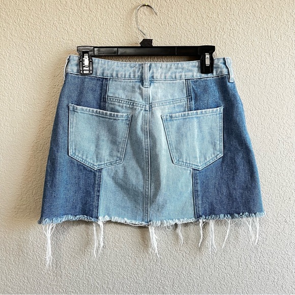 Pacsun patchwork two-toned denim skirt - Picture 2 of 5